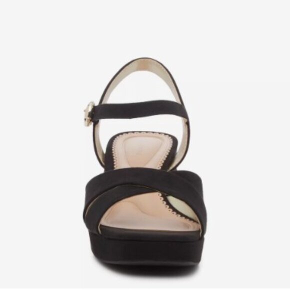 Kelly & Katie Liliena Sz 9 Black Microsuede Platform Sandal (Worn once) - Picture 3 of 16